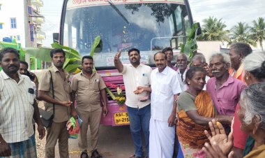 உசிலம்பட்டி அருகே பேருந்து வசதி கண்ட கிராம மக்கள் குலவையிட்டு வரவேற்றனர்
