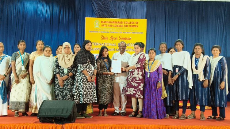 மங்கையர்க்கரசி மகளிர் கல்லூரியில் சர்வதேச வணிகம் குறித்த மாநில அளவிலான கருத்தரங்கம்: